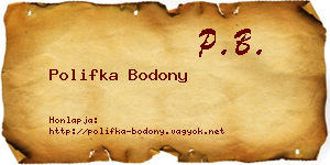 Polifka Bodony névjegykártya